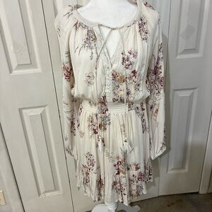 American Rag Cream Floral Long Sleeve Dress